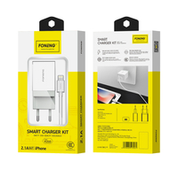 FONENG Netz-Ladegerät K210 2.1A 10W 1xUSB + Kabel Lightning weiss