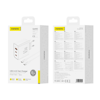 FONENG Netz-Ladegerät Gan50-EU GaN PD 65W 2xUSB-C + 1xUSB QC3.0 + Kabel USB-C - USB-C weiss