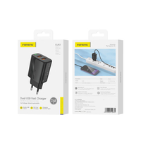 FONENG wall charger EU63 2.4A 12W 2xUSB Black