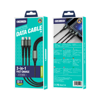 JELLICO cable B11 3in1 3.1A 1.2M Black