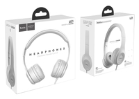 HOCO słuchawki przewodowe nauszne W21 JACK 3.5MM z mikrofonem 1.2M Szary