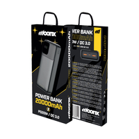 MOONX power bank MP02 PD 20W 1xUSB-C + 2xUSB QC3.0 22.5W 20000mAh czarny