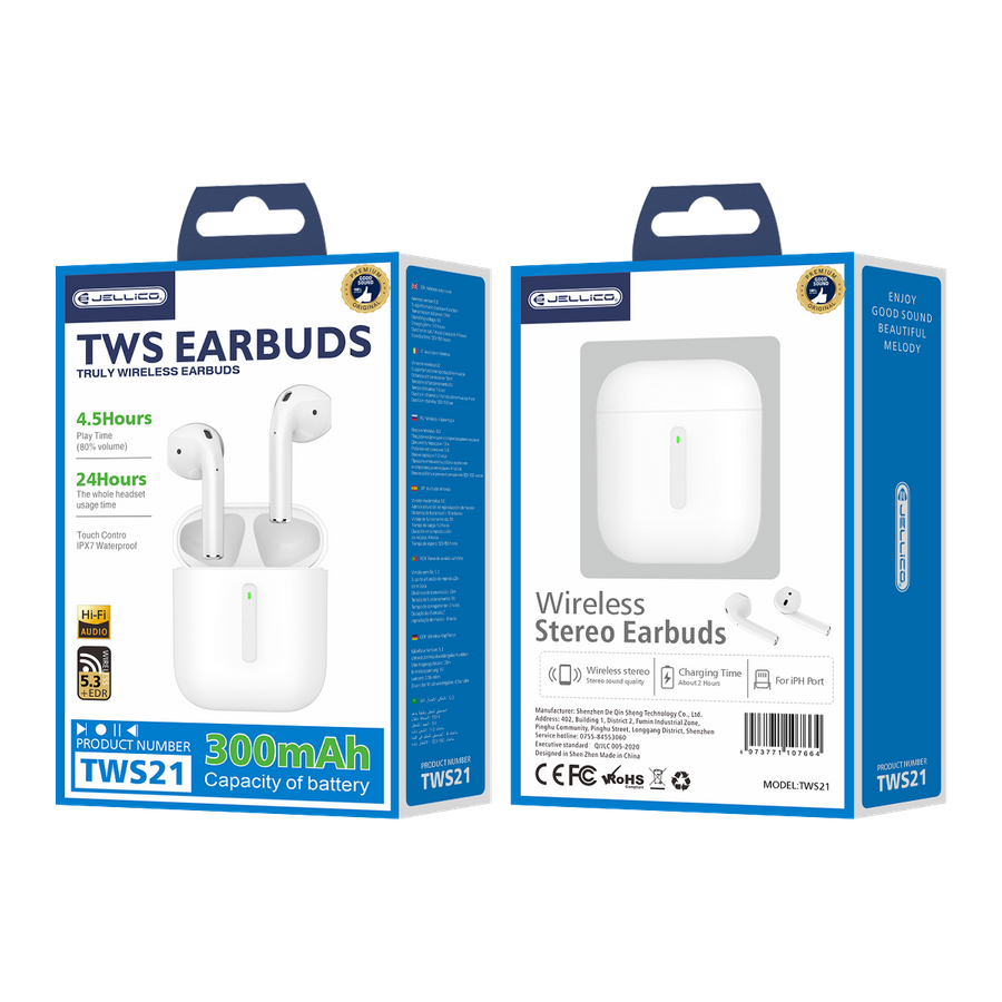 JELLICO wireless earphones TWS21 White DreamGSM wholesaler