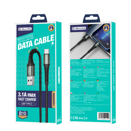 JELLICO Kabel B10 USB-C 3.1A 1M schwarz