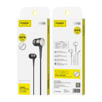 FONENG wired earphones T30 JACK 3.5MM with microphone 1.2M Black