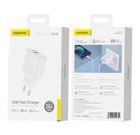 FONENG wall charger EU42 GaN PD 20W 1xUSB-C + 1xUSB QC3.0 White