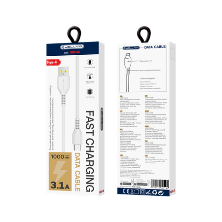 JELLICO Kabel KDS-30 USB-C 3.1A 1M weiss