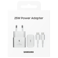 Oryginalna ładowarka sieciowa Samsung 25W + kabel USB-C - USB-C EP-T2510XWEGEU Biały (blister EU)