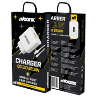 MOONX ładowarka sieciowa MC05 22,5W 1xUSB QC3.0 + kabel Micro Biały