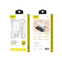 FONENG Netz-Ladegerät EU43 2.1A 10W 1xUSB + Kabel Micro weiss