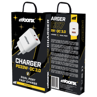 MOONX ładowarka sieciowa MC07 PD 33W 1xUSB-C + 1xUSB QC3.0 Biały