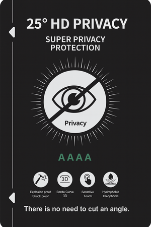 protective hydrogel film 170µm 0,17 mm Privacy HD universal 180x120 mm