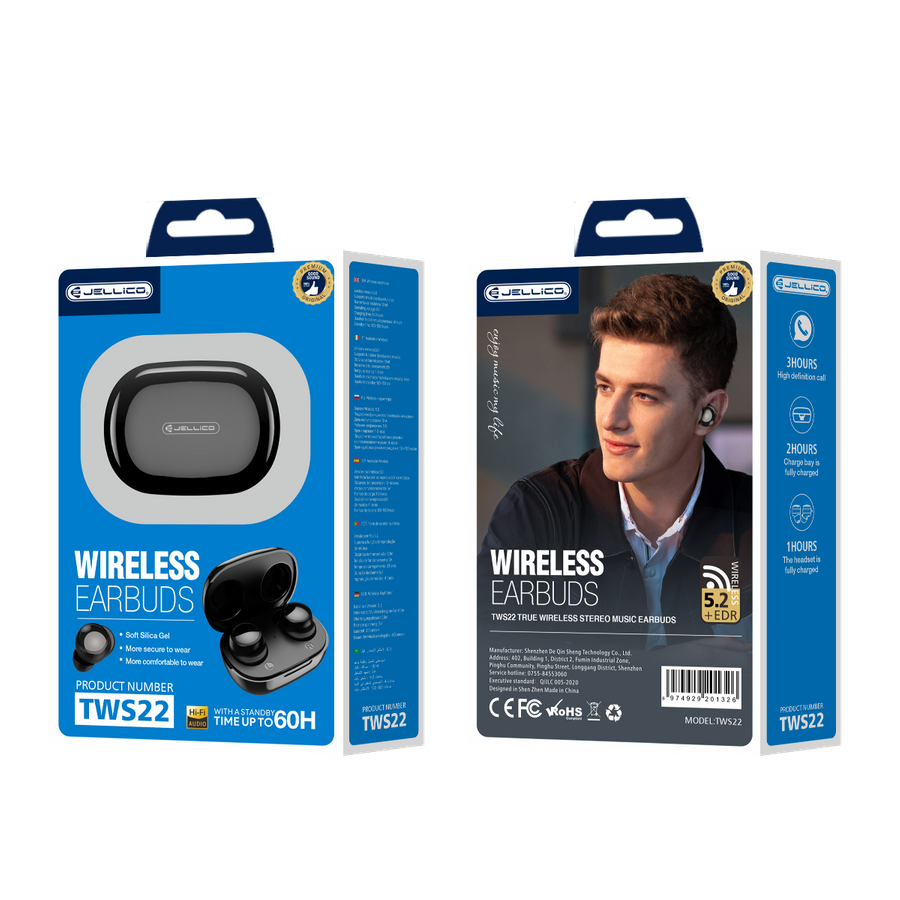 JELLICO wireless earphones TWS22 Black DreamGSM wholesaler