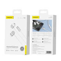 FONENG wired earphones T65 USB-C with microphone 1.2M White