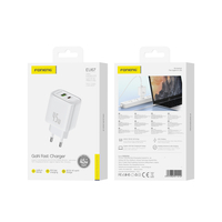 FONENG wall charger EU67 PD 45W 1xUSB-C + 1xUSB QC3.0 White