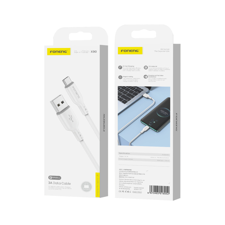 FONENG kabel X90 USB-C 3A 1M Biały
